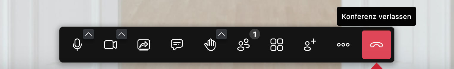 Jitsi Meet Toolbar Symbol Konferenz verlassen